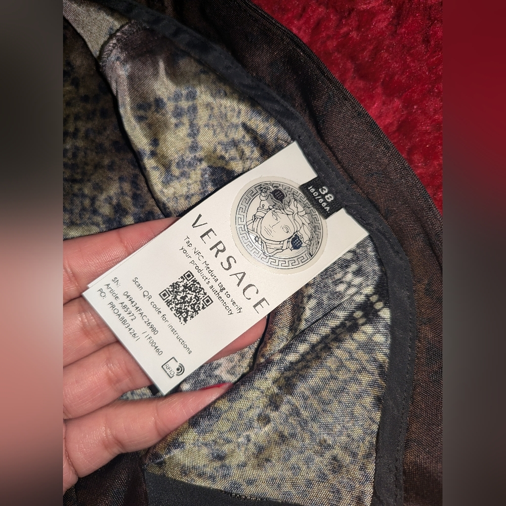 S-1. Nwot Versace Brown Python Print Trousers Siz… - image 8